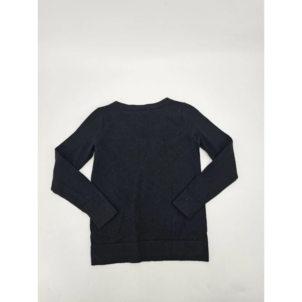 CLUB MONACO Italian Yarn V-Neck Sweater Mens Size‎ Small 100% Wool Black